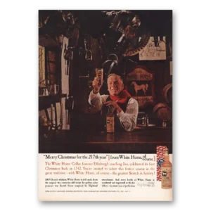 1959 White Horse Scotch Whisky Print Ad | Merry Christmas