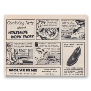 1959 Wolverine Work Shoes Print Ad | Work Shoes