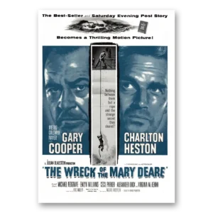 1959 Wreck of the Mary Deare Movie Promo Print Ad | Gary Cooper