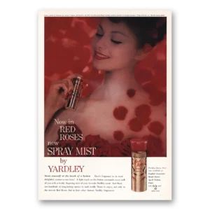1959 Red Roses Cologne Print Ad | Mist Scent