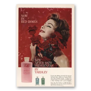1959 Red Roses Cologne Print Ad | Bath Fresheners