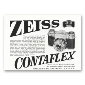 1959 Zeiss Ikon Contaflex Camera Print Ad | Unerring Precision