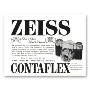 1959 Zeiss Ikon Contaflex Camera Print Ad | Great Optics