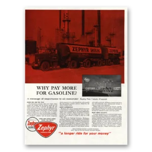 1959 Zephyr Gasoline Print Ad | Gasoline