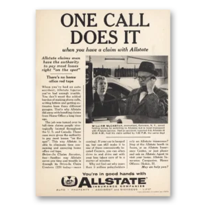 1960 Allstate Insurance Print Ad | One Call