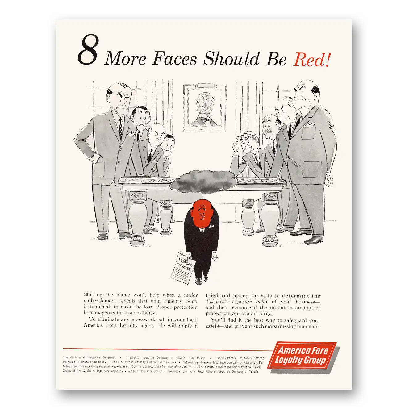 1960 America Fore Insurance Print Ad | More Faces
