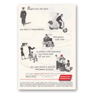1960 America Fore Insurance Print Ad | Right From Start