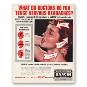 1960 Anacin Print Ad | Nervous Headaches