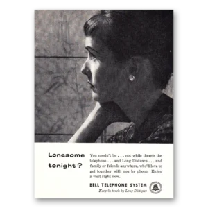 1960 Bell Telephone Print Ad | Lonesome Tonight