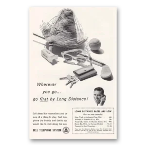 1960 Bell Telephone Print Ad | Straw Hat