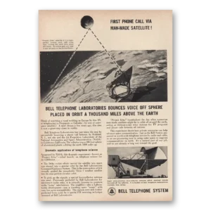 1960 Bell Telephone Print Ad | Man Made Satellite
