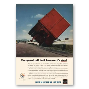 1960 Bethlehem Steel Print Ad | Guard Rail Held