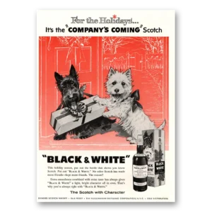 1960 Black and White Scotch Print Ad | Holidays
