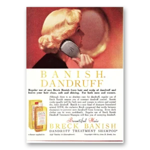 1960 Breck Shampoo Print Ad | Banish Dandruff