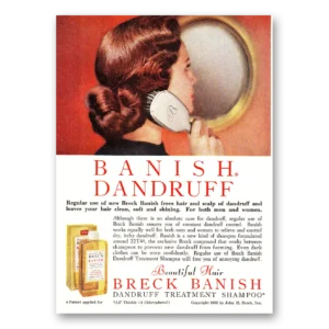 1960 Breck Shampoo Print Ad | Banish Dandruff