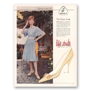 1960 Brown Shoe Company Print Ad | Straw Look