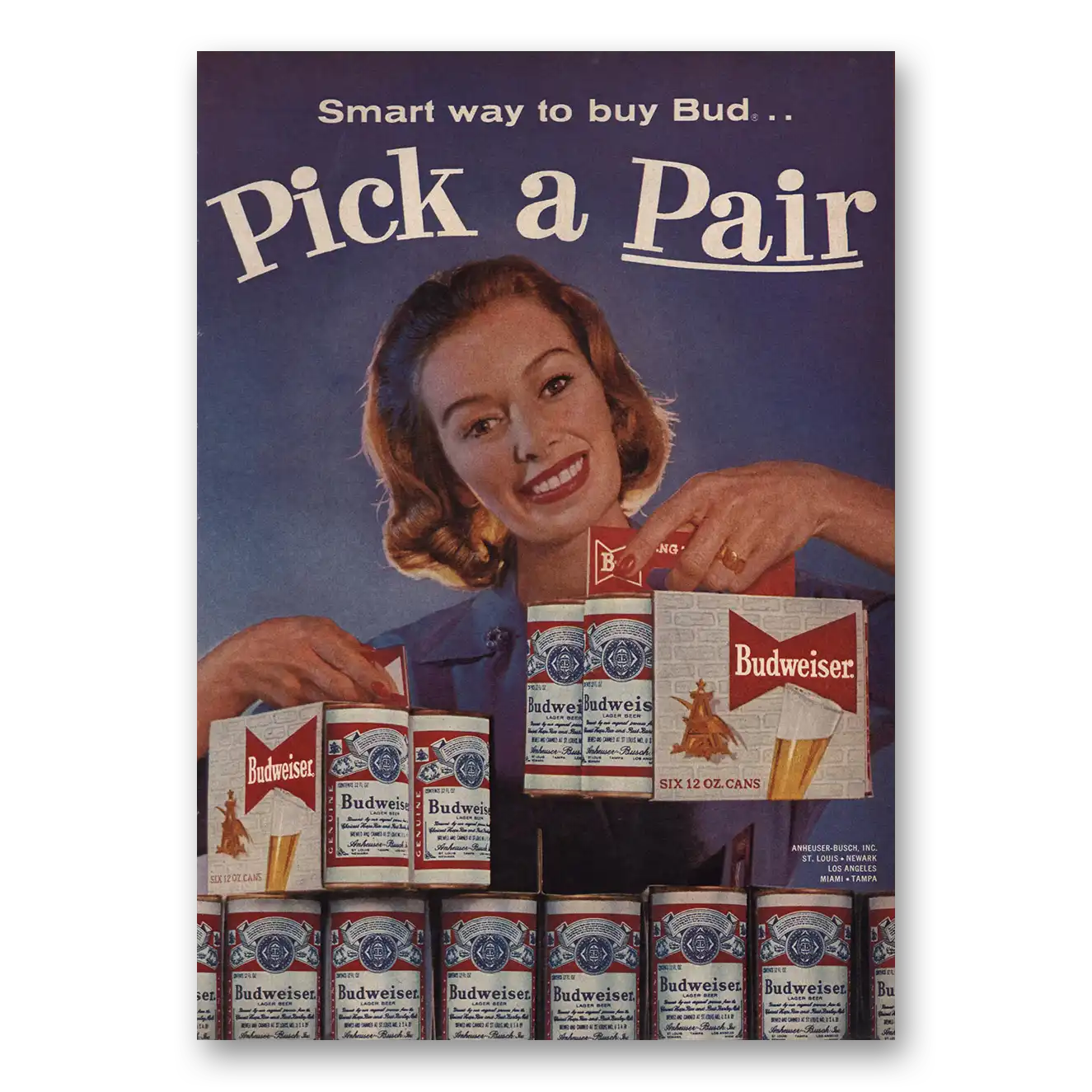 1960 Budweiser Beer Print Ad | Smart Way
