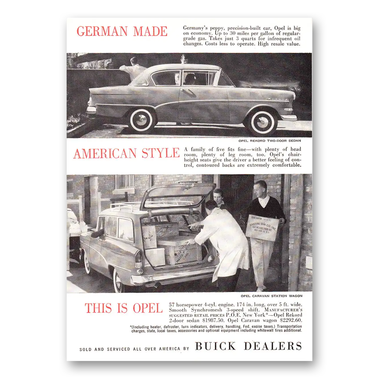 1960 Buick Opel Print Ad | German Made