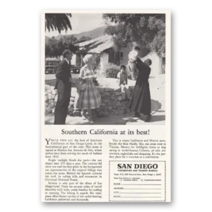 1960 San Diego California Print Ad | Mission San Antonio