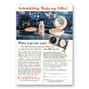 1960 Campana Make Up Print Ad | Astonishing Offer
