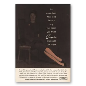 1960 Cannon Stockings Print Ad | Consistent Wear