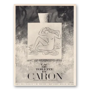 1960 Caron Eau De Toilette Perfume Print Ad | Refreshing