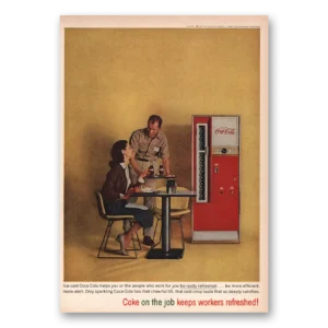 1960 Coca Cola Print Ad | Workers Refreshed