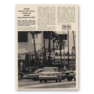 1960 Chevrolet Corvair Print Ad | Heavy Downtown Traffic