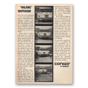 1960 Chevrolet Corvair Print Ad | Walking Suspension