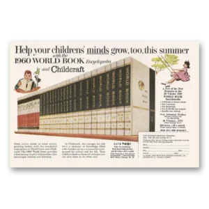 1960 World Book Encyclopedia Print Ad | Minds Grow