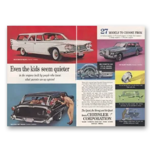 1960 Chrysler Corporation Print Ad | Kids Seem Quieter