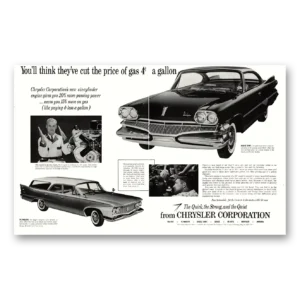 1960 Chrysler Corporation Print Ad | Cut Price Gas