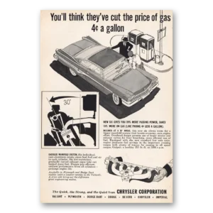 1960 Chrysler Corporation Print Ad | Cut Price Gas