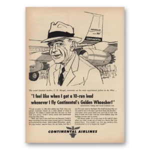 1960 Continental Airlines Print Ad | C D Stengel