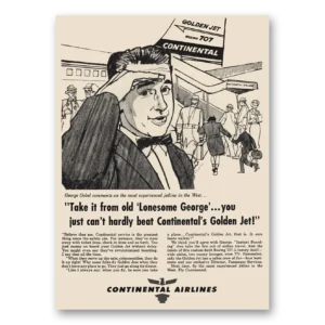 1960 Continental Airlines Print Ad | Lonesome George