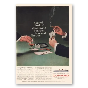 1960 Cunard Print Ad | Good Living