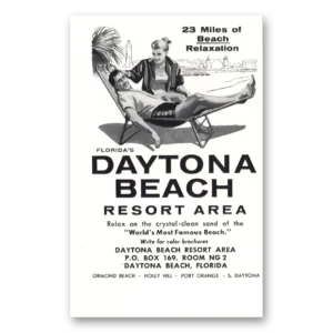 1960 Daytona Beach Florida Print Ad | 23 Miles Beach Relaxation