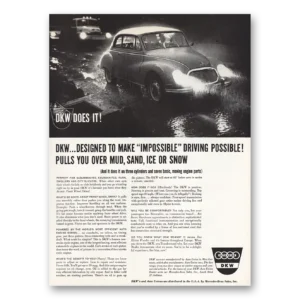 1960 DKW Auto Print Ad | Designed Impossible Driving