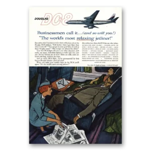 1960 Douglas DC8 Print Ad | Jetliner Deel