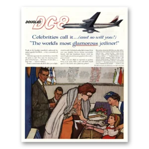 1960 Douglas DC8 Print Ad | Most Glamorous