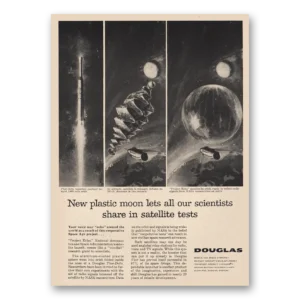 1960 Douglas Print Ad | Plastic Moon Satellite Tests
