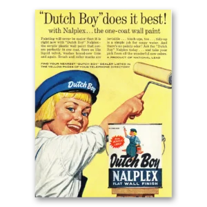 1960 Dutch Boy Paint Print Ad | Nalplex Paint
