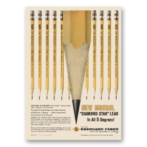 1960 Eberhard Faber Print Ad | Mongol Diamond