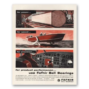 1960 Fafnir Ball Bearings Print Ad | Speed Precision
