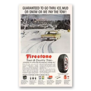 1960 Firestone Tires Print Ad | Go Thru Ice