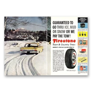 1960 Firestone Tires Print Ad | Go Thru Ice