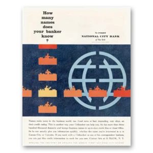 1960 First National City Bank Print Ad | Names