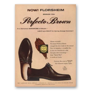 1960 Florsheim Shoes Print Ad | Perfecto Brown