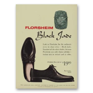 1960 Florsheim Shoes Print Ad | Black Jade