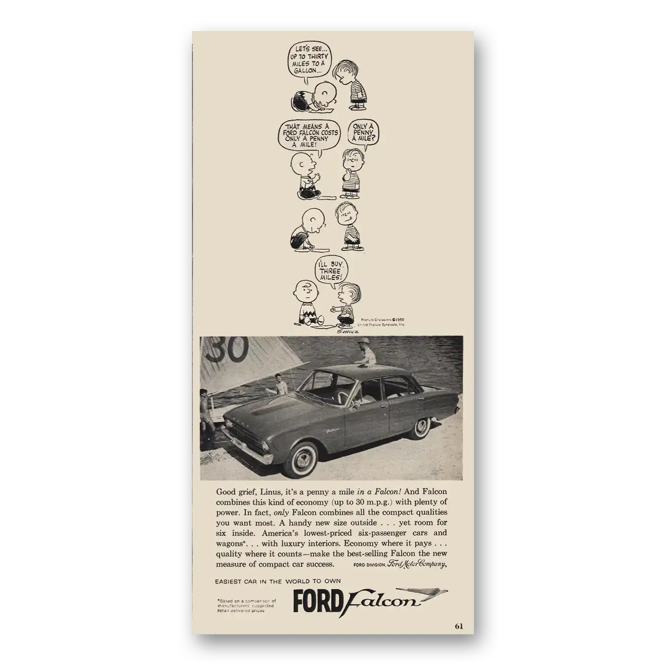1960 Ford Falcon Print Ad | Good Grief Linus